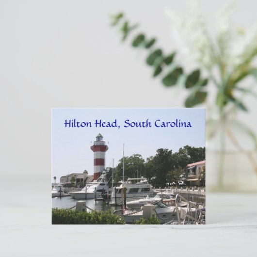 Hilton Head, SC Harbour Town Lighthouse Briefkaart (Staand voorkant)