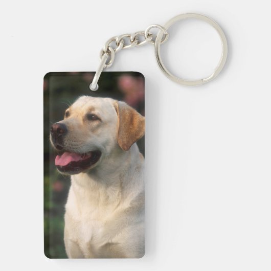 Hilton, portret van Labrador Retriever Sleutelhanger (achterkant)