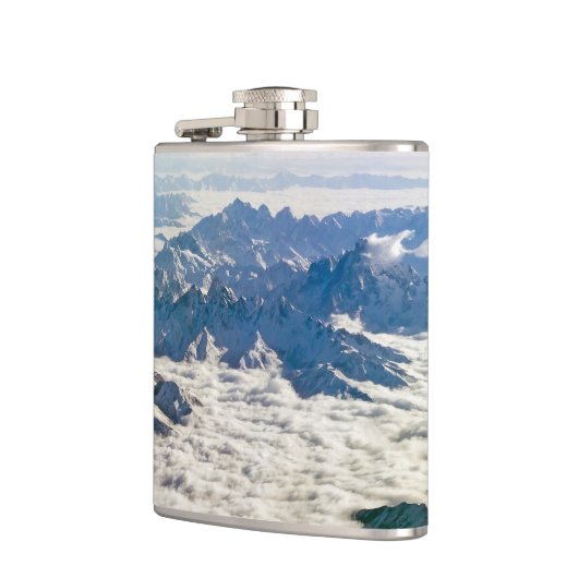 Himalaya-bergen onder wolken - Tibet Heupfles (Links)