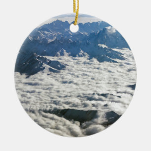 Himalaya-bergen onder wolken - Tibet Keramisch Ornament