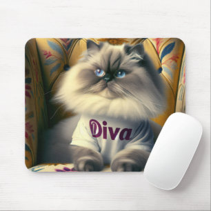 Himalaya Diva Kat Op Een Stoel Muismat