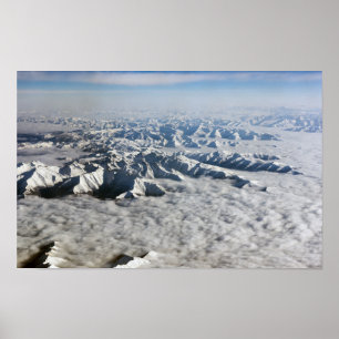 Himalaya-gebergte onder wolken - Tibet Poster