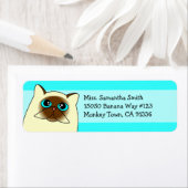 Himalaya Perse Chat Retourner l'adresse Étiquettes (En situation)