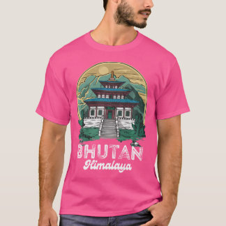 Himalaya tempel Bhutan kostuum wandelen Bhutanese T-shirt