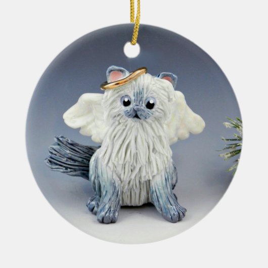 Himalayan Cat Bluepoint Angel-Ornament Keramisch Ornament (Voorkant)