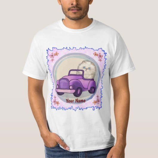 Himalayan Cat Car T-Shirt (Voorkant)