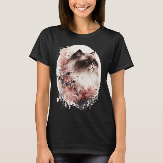 Himalayan Cat Cherry Blossom Japanese Sakura T-shirt (Voorkant)