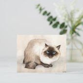 Himalayan Cat Original Art Briefkaart (Staand voorkant)
