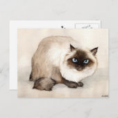 Himalayan Cat Original Art Briefkaart (Voorkant / Achterkant)