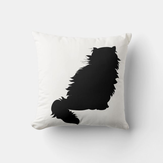 Himalayan Cat Silhouette Pillow Kussen (Voorkant)