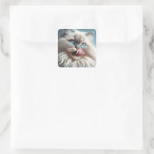 Himalayan Cat Vierkante Sticker (Tas)