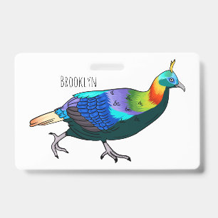 Himalayan monal vogel cartoon illustratie badge