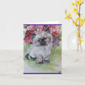 Himalayan Ragdoll Kitten Kaart (Gele Bloem)