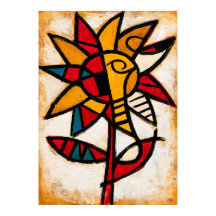 Himawari Zonnebloem Tribale Abstractie