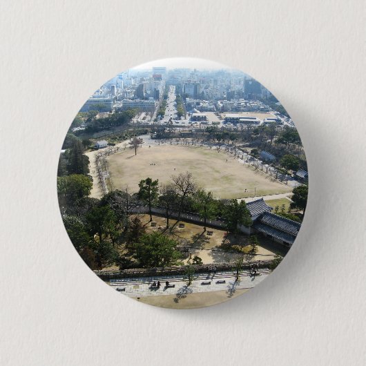 Himeji, Japan (Uitzicht vanuit het kasteel) Ronde Button 5,7 Cm (Voorkant)