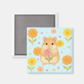 HIMEKARI Floral Hamster Magnet – Blue (Recto/Verso)