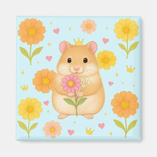 HIMEKARI Floral Hamster Magnet – Blue Magneet