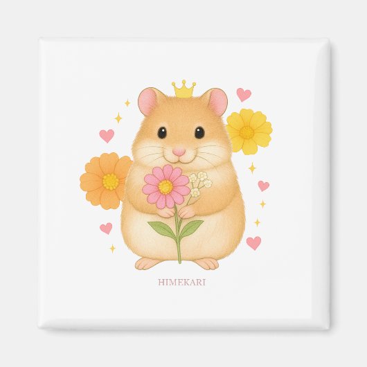 HIMEKARI Floral Hamster Magnet –Clear (Devant)