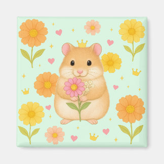 HIMEKARI Floral Hamster Magnet – Green Magneet