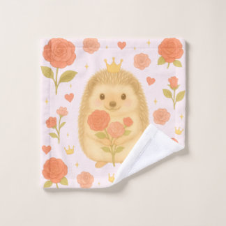 HIMEKARI Floral Hedgehog Wash Towel – Pink Washandje