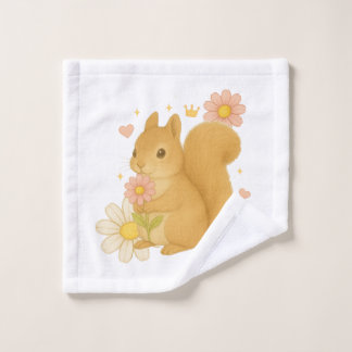 HIMEKARI Floral Squirrel Wash Towel –Clear