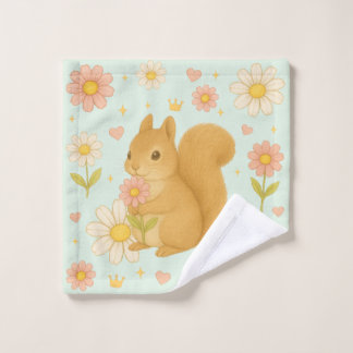 HIMEKARI Floral Squirrel wash Towel (Green) Washandje