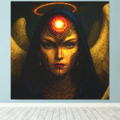 Himmlische Wächter Engel - Glasbaustein Stil Canvas Afdruk (Insitu (Houten vloer))