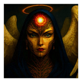 Himmlische Wächter Engel - Glasbaustein Stil Perfect Poster