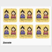 Hina Ningyo Vierkante Stickers (Vel)