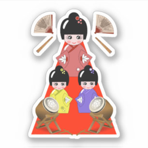 Hinamatsuri, Meisjes Dag Japanse Doll Sticker