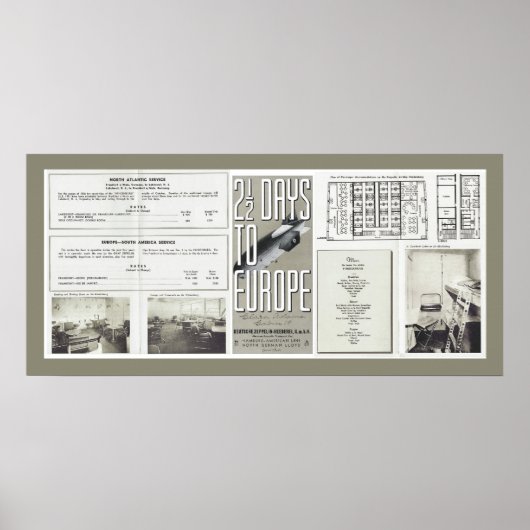 Hindenburg Vintage Travel Brochures Poster (Voorkant)