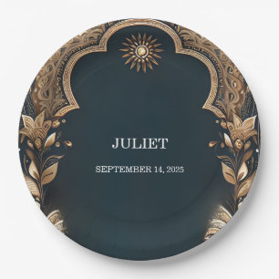 Hindi Henna Mehndi Indiase stijl Vrijgezellenfeest Papieren Bordje