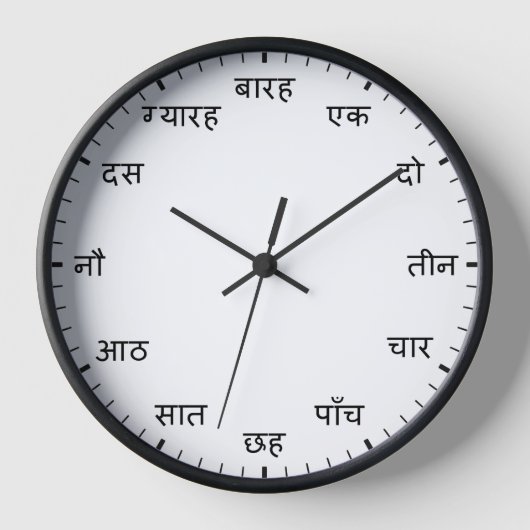 Hindi klok - India tijd uren tellen nummers (Voorkant)