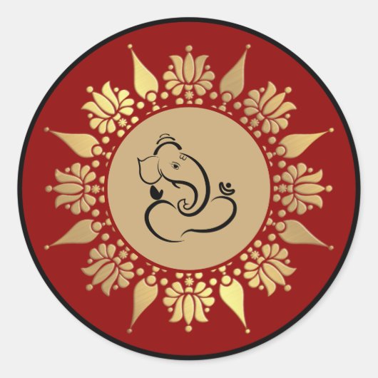 Hindoe bruiloft Ganesha Ronde Sticker (Voorkant)