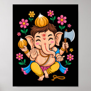 Hindoe Ganesha Puja Olifant God India Meditatie Y Poster