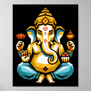 Hindoe Ganesha Puja Olifant God India Meditatie Y Poster