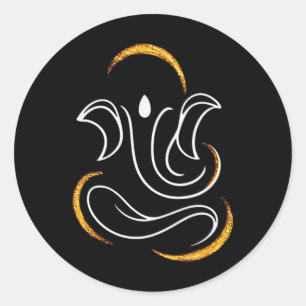 Hindoe Ganesha Puja Olifant God India Meditatie Y Ronde Sticker