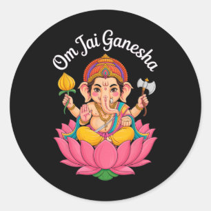 Hindoe Ganesha Puja Olifant God India Meditatie Y Ronde Sticker