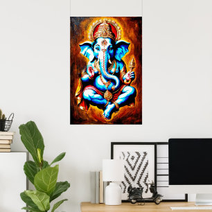 Hindoe God Heer Ganesh Digitale Kunst Download Poster