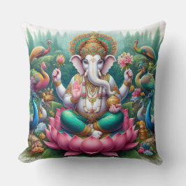 Hindoe God Heer Ganesh / Ganesha Kussen met Om