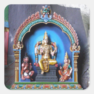 Hindoe-heiligdom, Batu-grotten Vierkante Sticker