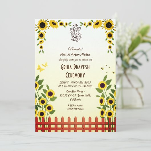 Hindoe Huis Warming Griha Pravesh Kaart (Staand voorkant)