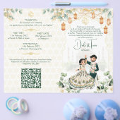 Hindoe huwelijksrituelen programma groen goud flyer (Enkel)