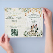 Hindoe huwelijksrituelen programma groen goud flyer (Hand)