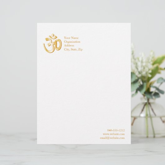 Hindoe OM Symbool 8.5 "x 11" Briefhoofd (Staand voorkant)