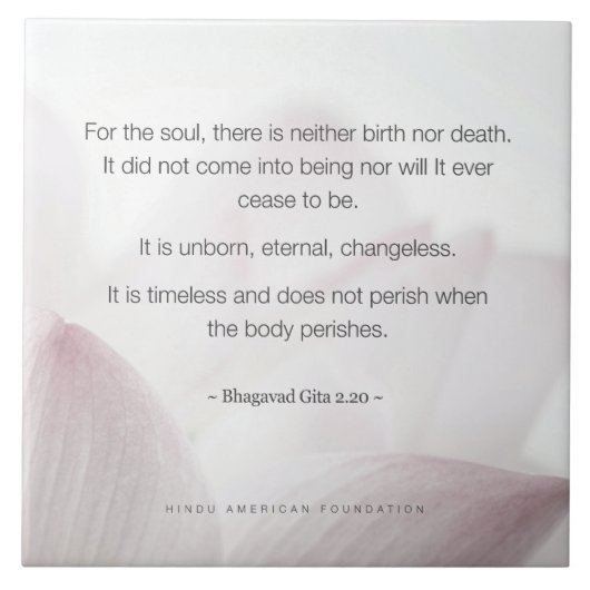 Hindoe rouwverwerking Keepsake Tegeltje (Voorkant)