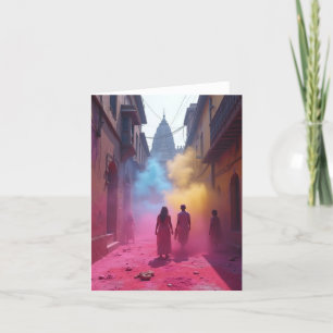 Hindoe Waarom regenbogen achtervolgen als er HOLI Bedankkaart