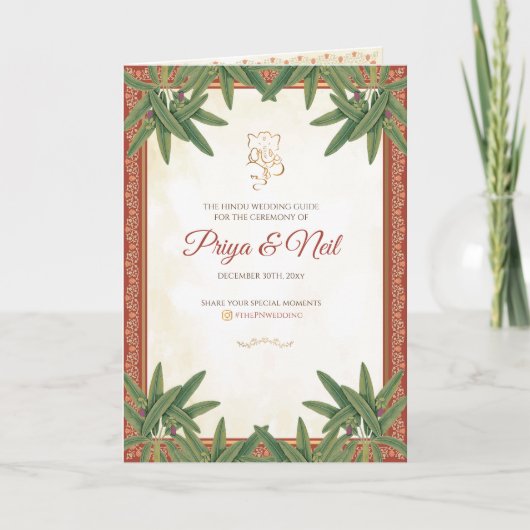 Hindoeceremonieprogramma Indiaas Huwelijksprogramm Programma (Voorkant)