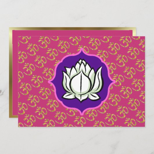 Hindoefeest Om Lotus Kaart (Voorkant / Achterkant)