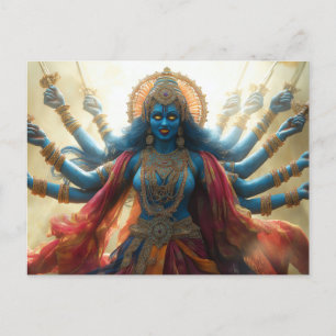 Hindoegodin Kali Portretschildering Shakti Kunst Briefkaart